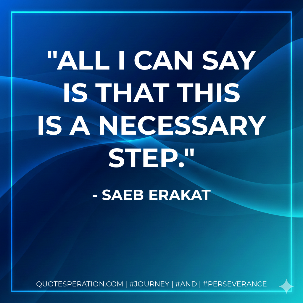 All I can say is that this is a necessary step.