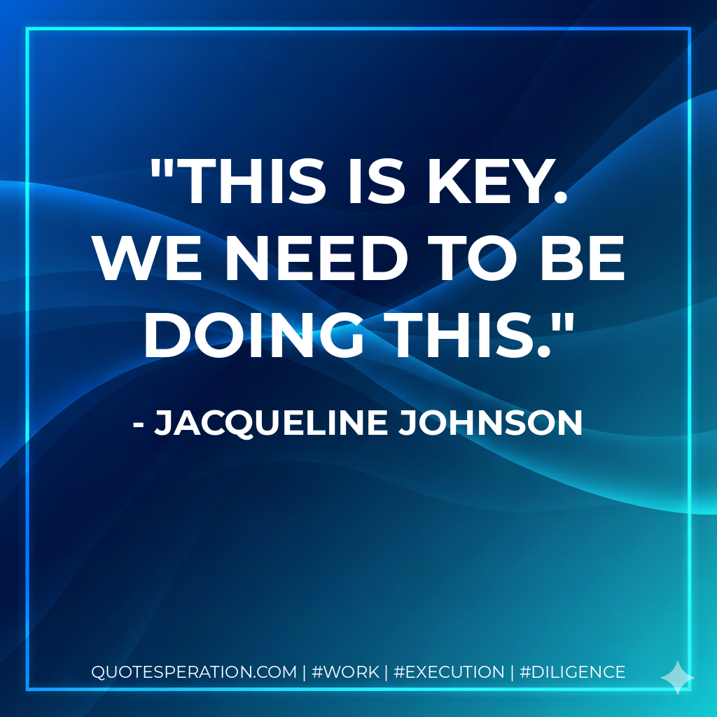 This is key. We need to be doing this.