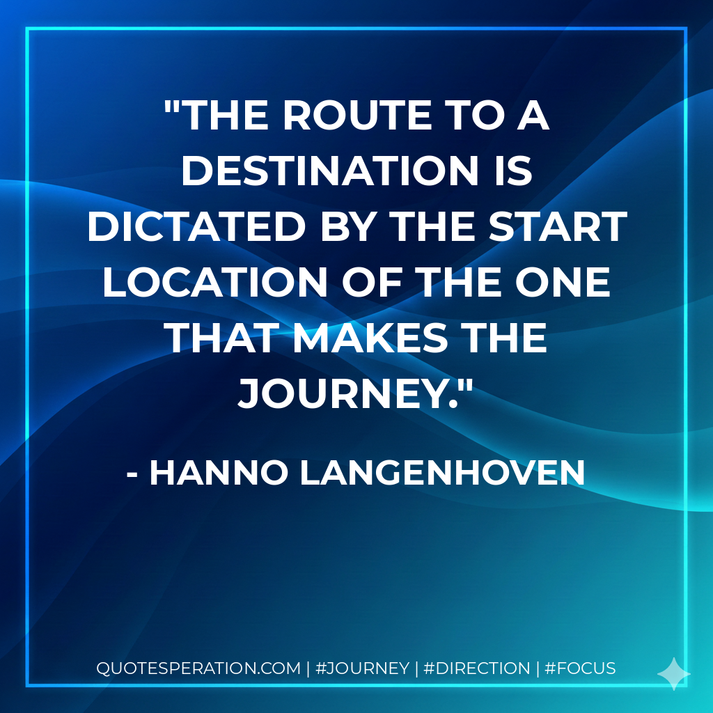The route to a destination is dictated by the start location of the one that makes the journey.