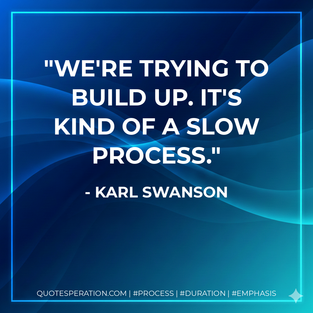 We're trying to build up. It's kind of a slow process.