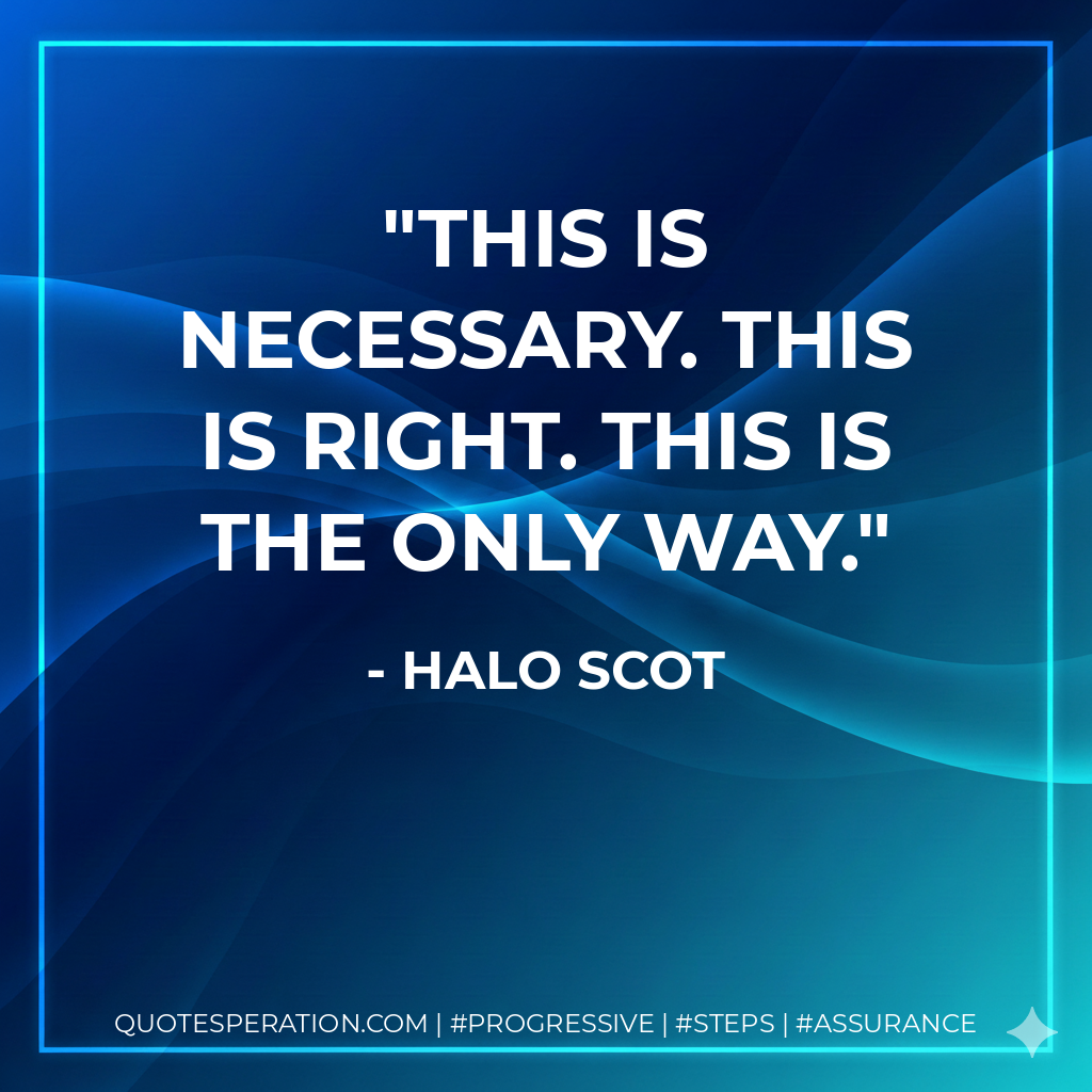 This is necessary. This is right. This is the only way. - Halo Scot
